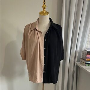 Two-Tone Black and Tan Women’s Shirt